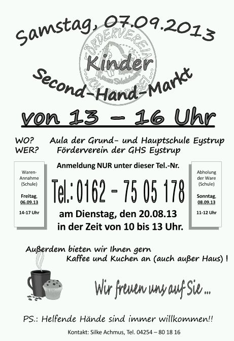 Plakat Second-Hand-Markt September 2013